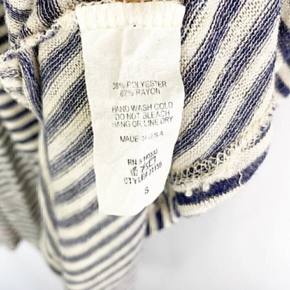 Anthropologies W5 Stripped High Low‎ Top Navy Blue White Small - Picture 3 of 11
